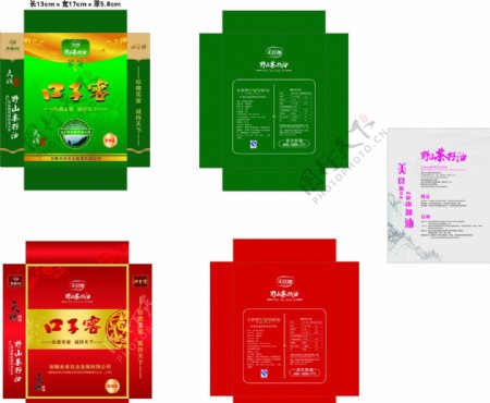 口子窖茶籽油包装盒图片