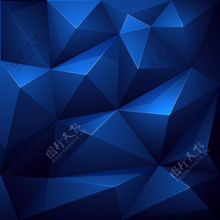 蓝色立体多边形背景图片