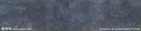 莫奈睡莲树的倒影图片