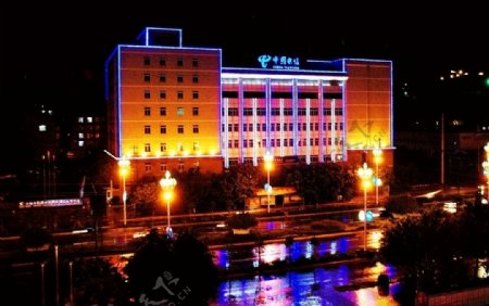 中国电信大楼夜景图片