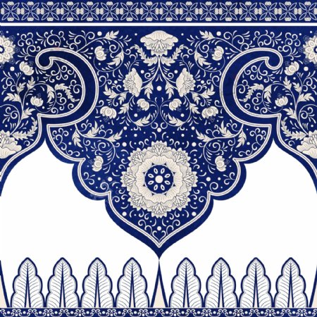 蓝色装饰品青花瓷风格图片