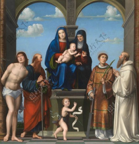 婴儿圣安妮和其他圣人图片