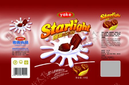 雅客炫彩糖巧克力牛奶糖包装图片