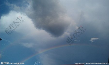 双彩虹的天空图片