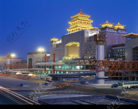 北京城楼建筑道路素材图片