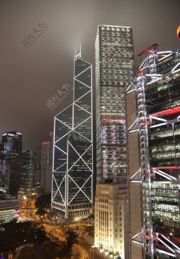 香港中环夜景图片