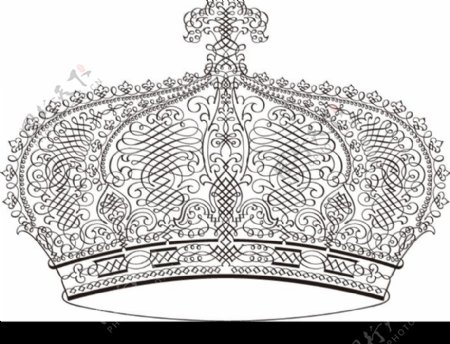 皇冠欧美古典花纹流畅的书法绘画风格花饰图片