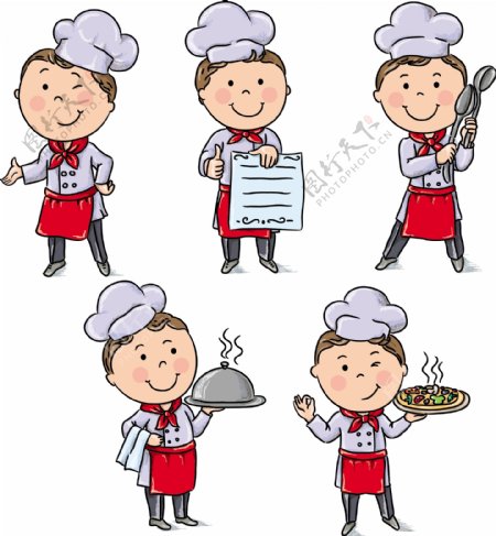 厨师矢量卡通人物图片