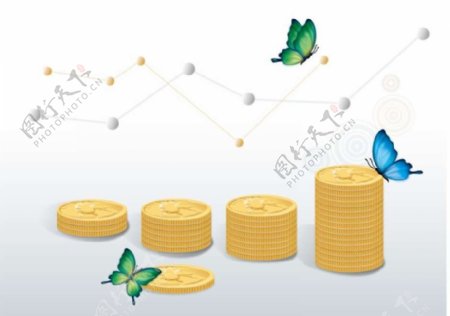 硬币金融蝴蝶图片