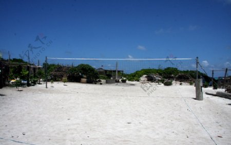 赵述岛上的沙滩排球场图片
