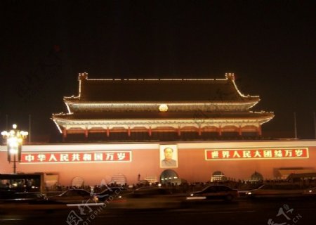 天安门城楼夜景图片