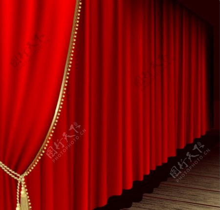 舞台红色幕布图片