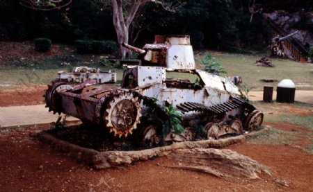 残旧的日本坦克图片