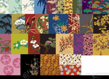 日本传统图案合集4花卉植物共22张图片