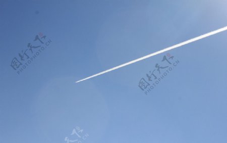 蓝天上的飞机图片