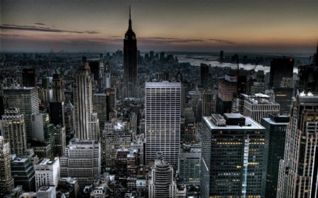 纽约曼哈顿黄昏图片