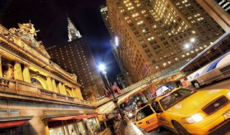 纽约夜街景图片