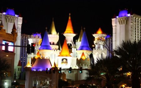 拉斯维加斯城堡酒店夜景图片