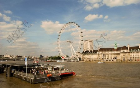 伦敦泰晤士河风光图片