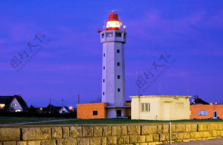 法国勒阿弗尔海边灯塔图片