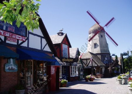 美国加州丹麦村街景图片