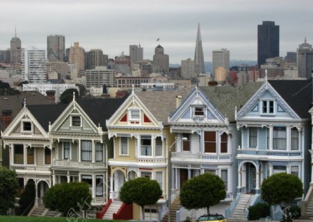 旧金山九曲花街的漂亮住宅图片