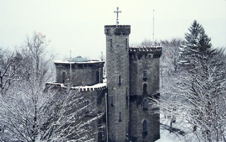 城堡雪景图片