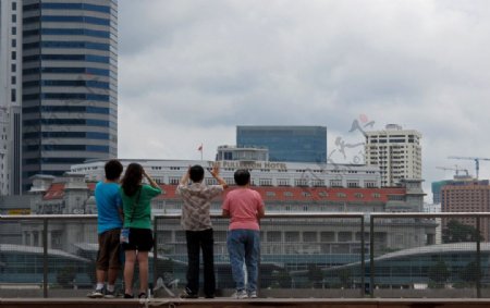 新加坡从金沙酒店屋顶眺望外景图片
