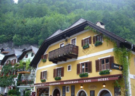 奥地利山中咖啡店图片