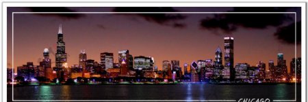 美国芝加哥夜景图片