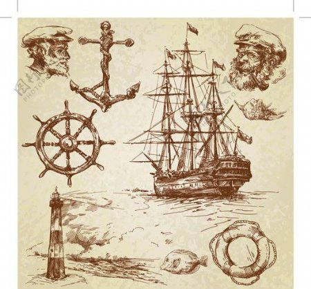 复古航海主题图片