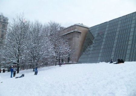 公园雪景图片
