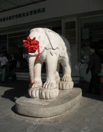 西单金象大药房大象石雕图片