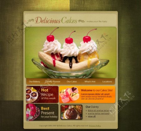 蛋糕店网页设计图片