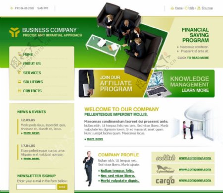 经典欧美企业网站首页模版图片