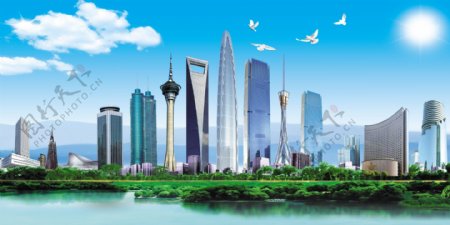 中国建筑组合图图片