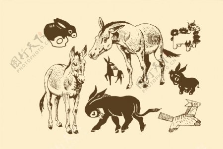 动物图案驴图片