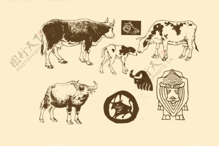 动物图案牛图片