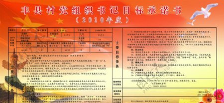 丰县村党支部书记目标承诺书图片