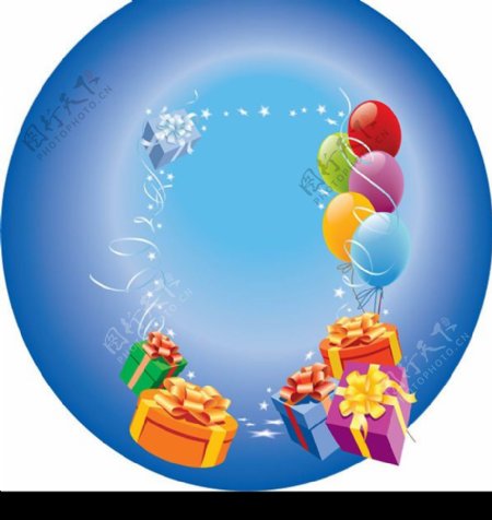 礼物气球花边矢量素材图片