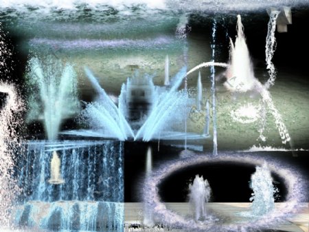 喷泉叠水图片