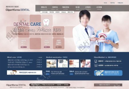 韩国牙科保健网站模板图片