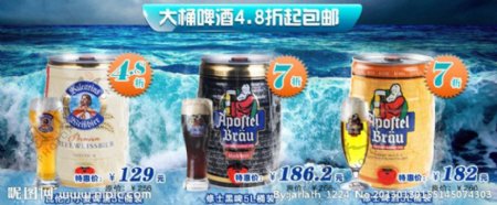 啤酒详情页海报关联图片