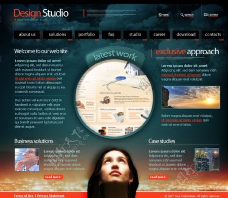 欧美梦幻时尚设计工作室网站模板图片