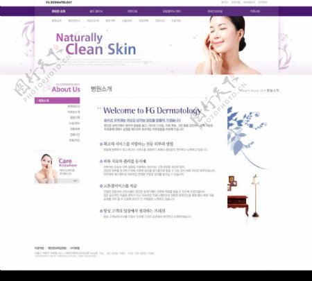 韩国美容公司网页模板系列一内页1图片