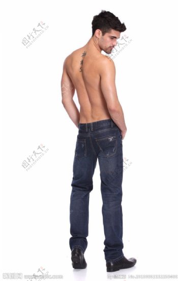 牛仔裤模特图片