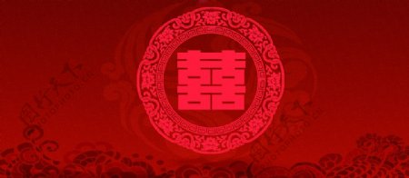 中国风红色婚礼背景图片