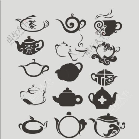 矢量茶壶图片