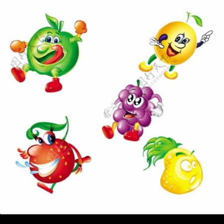 5种卡通造型水果图片