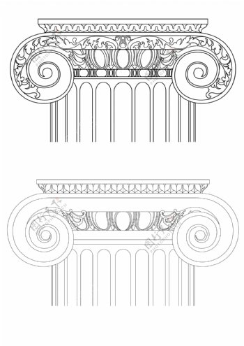 欧式古典柱头矢量素材图片